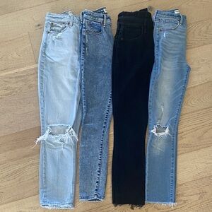 Abercrombie & Fitch Women's Skinny Jeans in Light Blue, Dark Blue, and Black